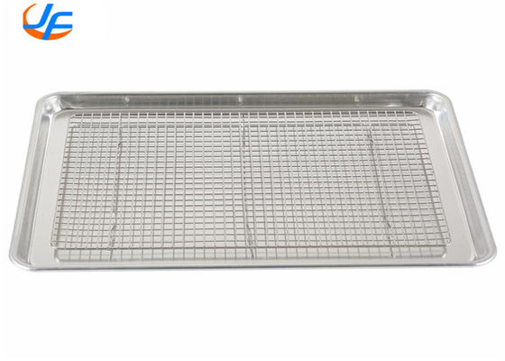 RK Bakeware China-16 Gauge Wire in Rim aluminium sheet pan with footed rack cooling / σχάρα τηγανιού