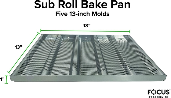 Rk Bakeware China Foodservice 902505 Sub Roll Bread Pan, 5 καλούπια ανά τηγάνι