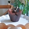 Καφετής Muffin Cupcake φορμών ψησίματος Greaseproof χαρτιού ξύλινος πολτός φλυτζανιών τουλιπών σκαφών της γραμμής