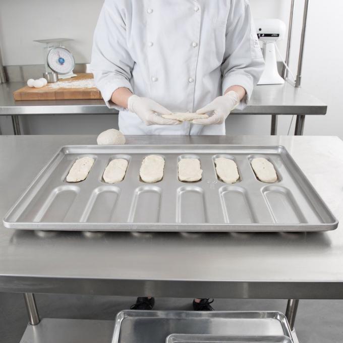 RK Bakeware China Foodservice NSF 0215 Γυαλισμένο αλουμινένιο ατσάλι με στρογγυλεμένο άκρο Hoagie κουλούρι Ταψί ψησίματος για χάμπουργκερ 3