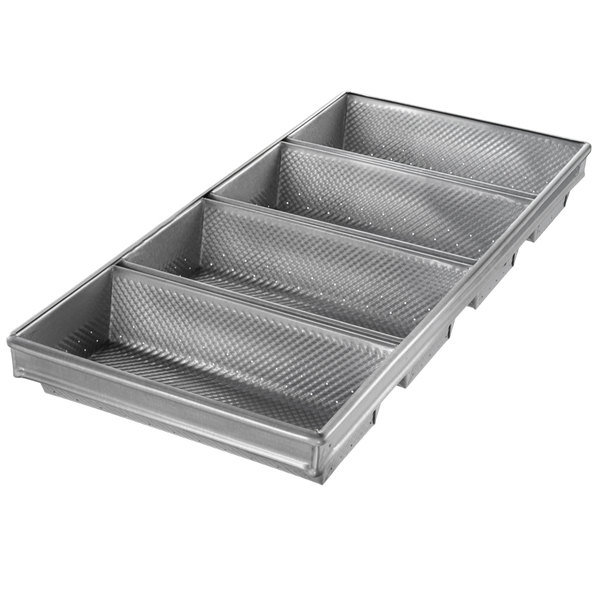 Rk Bakeware China-Foodservice 41145 Glazed 4 Strap Aluminized Steel Hearth Bread Pan